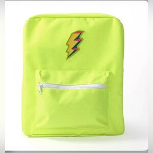 NWT Kids Neon Green Minimalist Backpack with Lightning Bolt